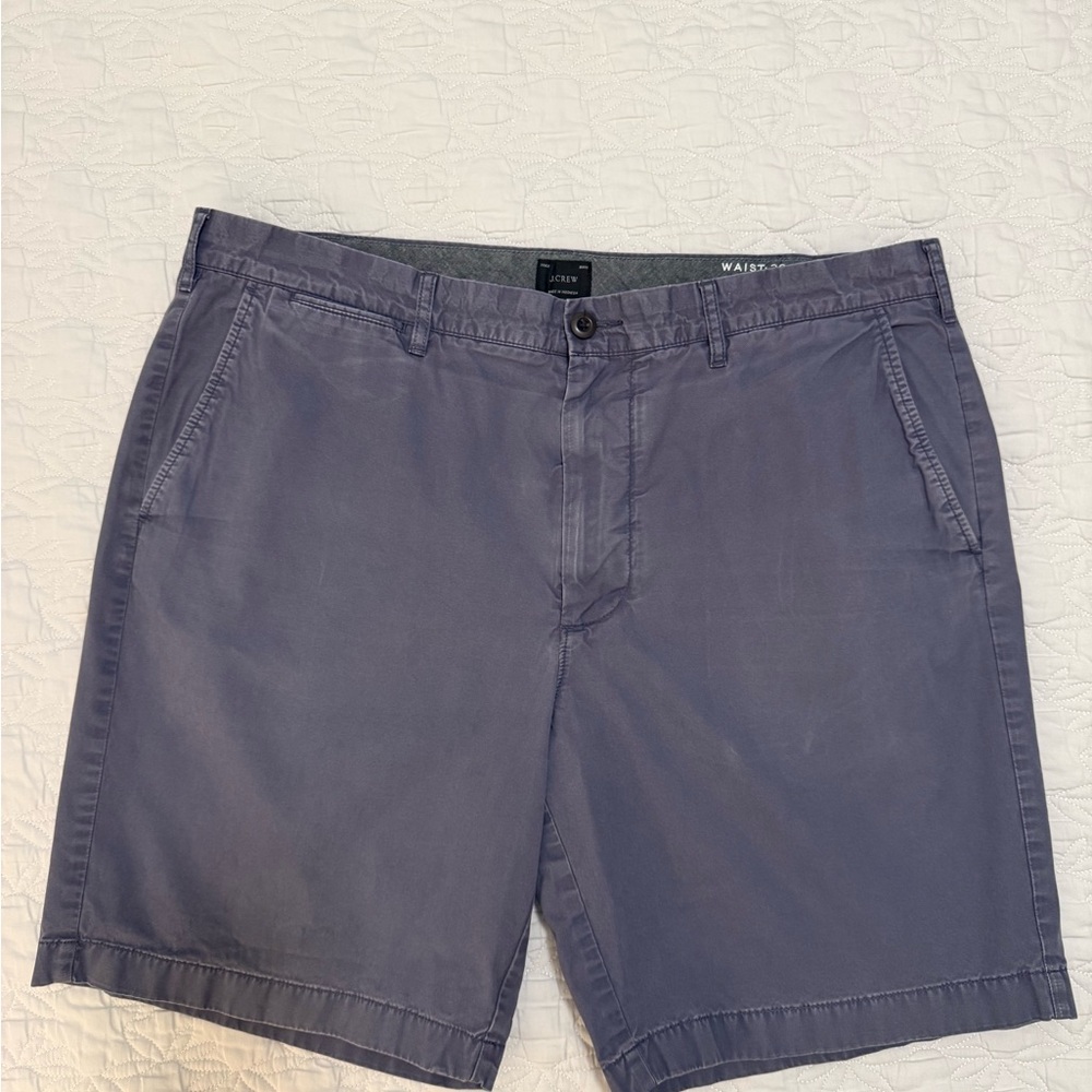 J. Crew Gray Flat Front Shorts Casual Style sz. 38 / inseam 9”